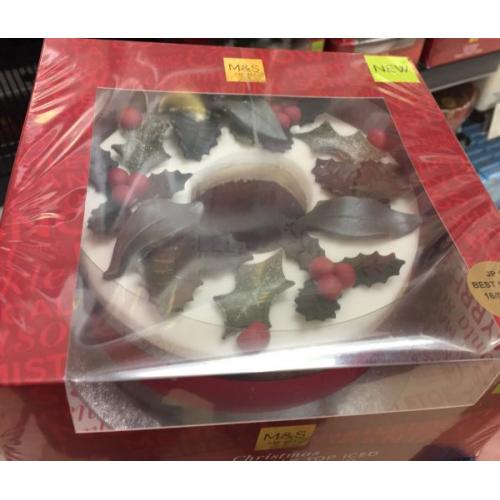 Frosted Holly Top Garland Cake