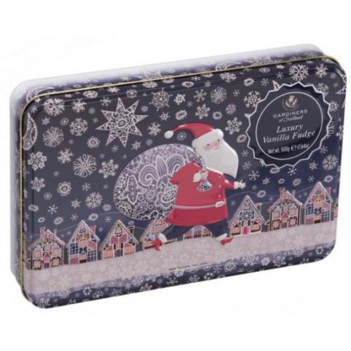 Gardiners Christmas Tin - Santa Snow Vanilla Fudge