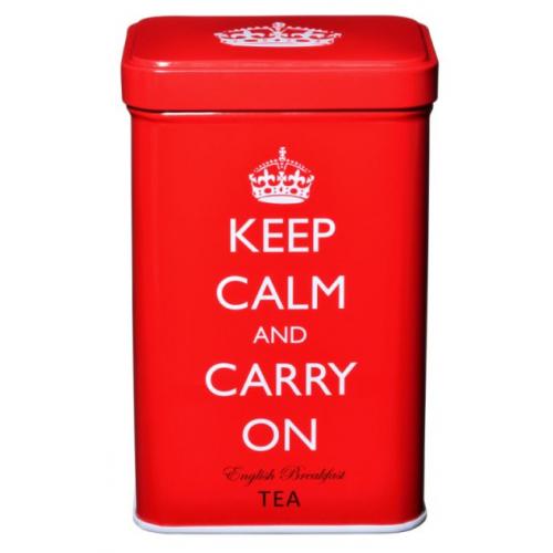 Keep Calm And Carry On Red Tin 40 English Breakfast Teabags