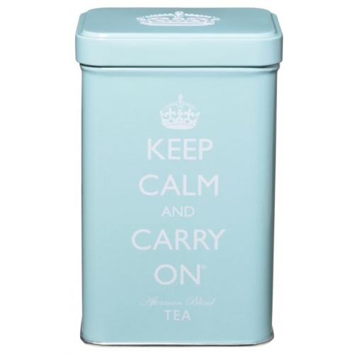 Keep Calm And Carry On Lilac Blue Tin 40 Afternoon Blend Teabags