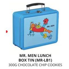 IB - MR-LB1- Mr Men Biscuits Lunch Box Tin Chocolate Chip Cookies