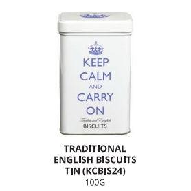 IB - KCBIS24 - Keep Calm White Tin Traditional English Biscuits