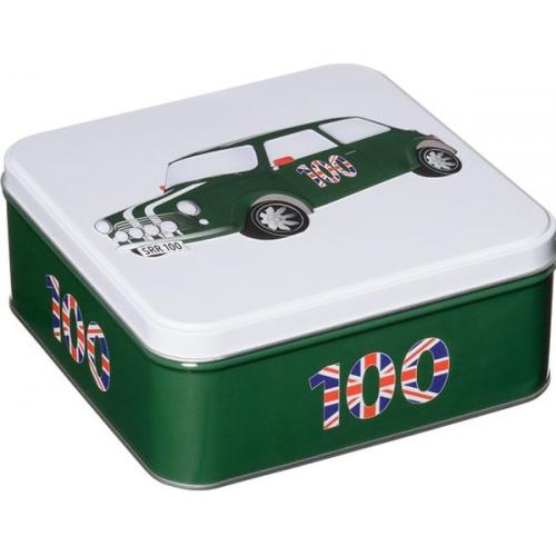 British Heritage Car Green Tin 40 English Breakfast Teabags & Traditional English Biscuits