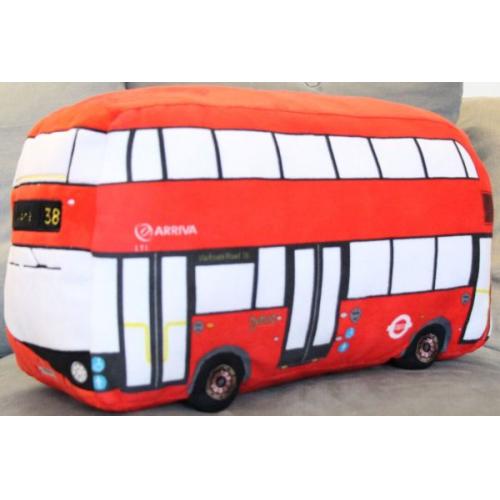 Plush Cushion Red Bus 9pk 32015