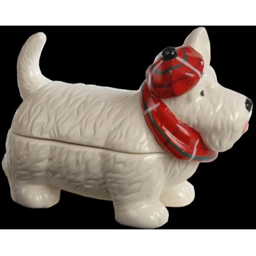 Grandma Wilds Christmas White Scottie Dog Ceramic