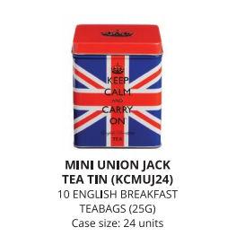 IB - KCMUJ24 - Keep Calm Mini Union Jack Tin 10 English Breakfast Teabags