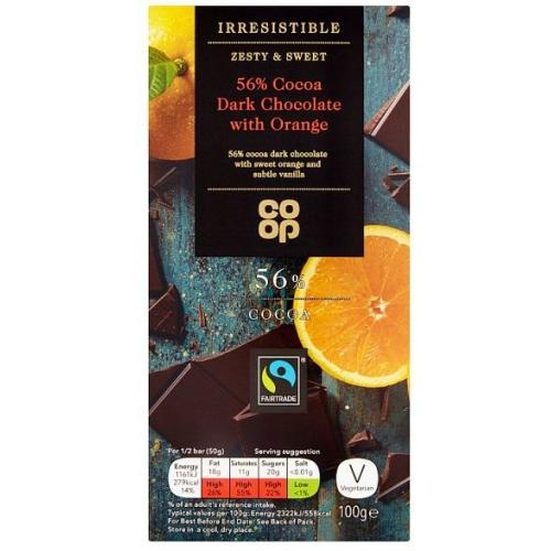 Coop - Fairtrade Dark Chocolate & Orange Bar
