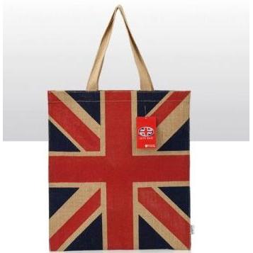 T - Bags - Union Jack with Shoulder Strap Bag Jute 6pcs