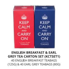 IB - KCTSET1 - Keep Calm English Breakfast & Earl Grey Tea Carton Set