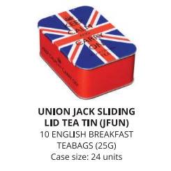 IB - JFUN - Union Jack Sliding Lid Tin 10 English Breakfast Teabags