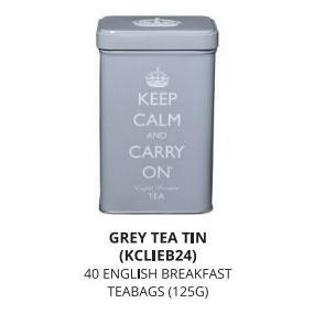 IB - KCLIEB24 - Keep Calm Grey Tin 40 English Breakfast Teabags
