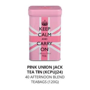 IB - KCPUJ24 - Keep Calm Pink Union Jack Tin 40 Afternoon Blend Teabags