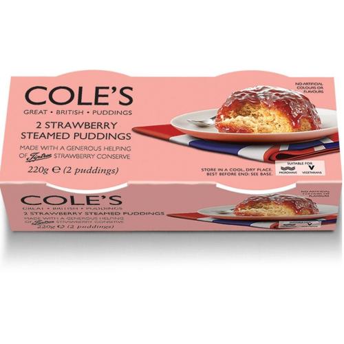 Cole's Steamed Pudding Twin Pack - Strawberry