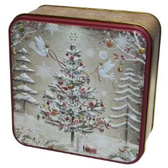 Grandma Wilds Embossed Christmas Tree with Turtle Doves Tin