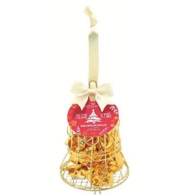 IB Poshpin Gold Bell Christmas Decoration Filled with Orange Cream Truffle