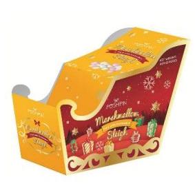 IB Poshpin Gold & Red Christmas Sleigh Pink & White Marshmallows