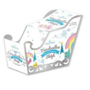 X IB - PP48 - Poshpin Silver & White Christmas Sleigh Pink & White Marshmallows 12 x