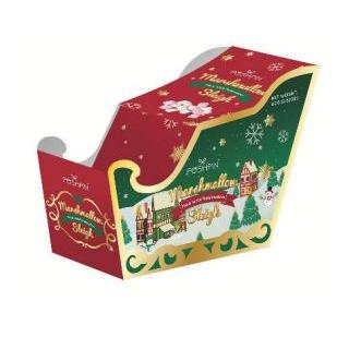 X IB - PP49 - Poshpin Red & Green Christmas Sleigh Pink & White Marshmallows 12 x