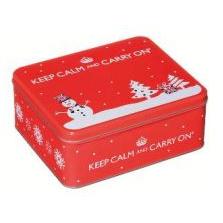 Keep Calm and Carry On Red Festive Tin 40 English Breakfast Teabags & Traditional English Biscuits