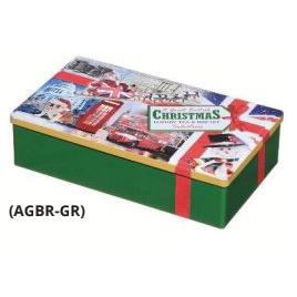 IB A Great British Christmas Green Tin 40 English Breakfast Teabags and Traditional English Biscuits