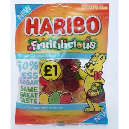 S - Haribo Fruiti Less Sugar Bag PM