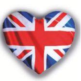 Plush Cushion Union Jack Heart 1pc HRD-UJH