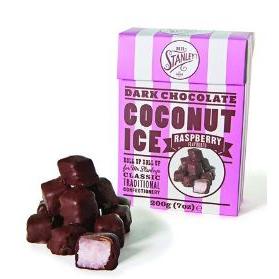 X Mr Stanleys Confections Chocolate Raspberry Coconut Ice 12 x  GCC912