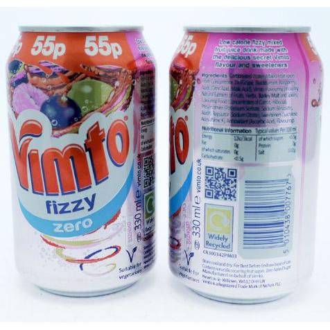 Vimto Fizzy Zero Cans