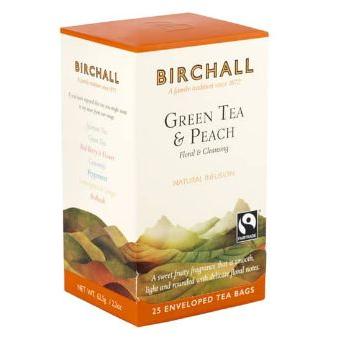Birchall Green Tea & Peach Enveloped Tea Bags 6 x 25s x 50g