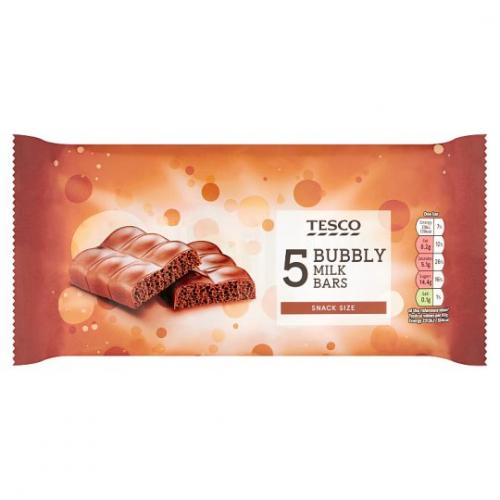 Tesco Milk Bubbly Bars 17 x 5pk x 25g