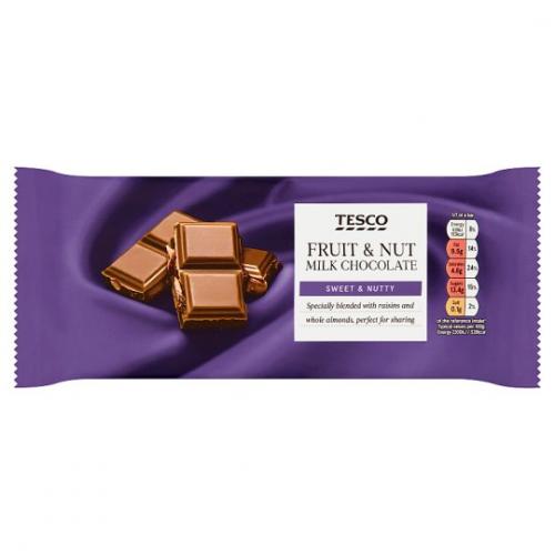 Tesco Fruit and Nut Milk Chocolate