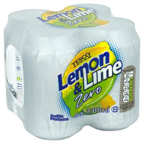 Tesco Lemon And Lime Zero 6 x 4pk x