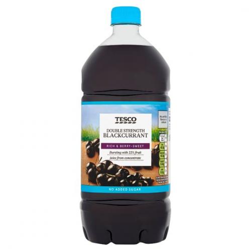 Tesco Double Strength Blackcurrant Squash NSA