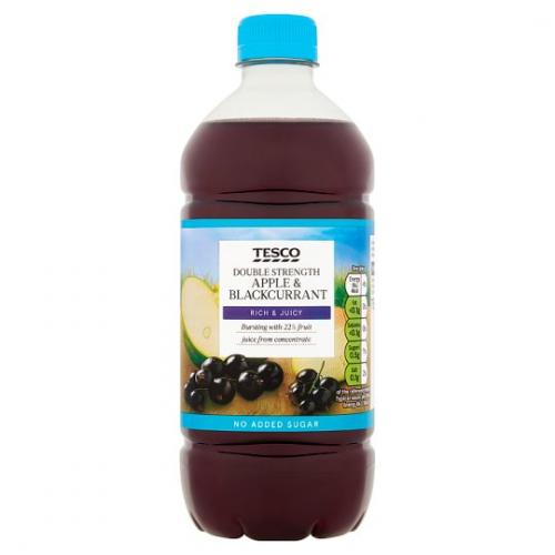 Tesco Double Concentrate Apple and Blackcurrant NSA Squash