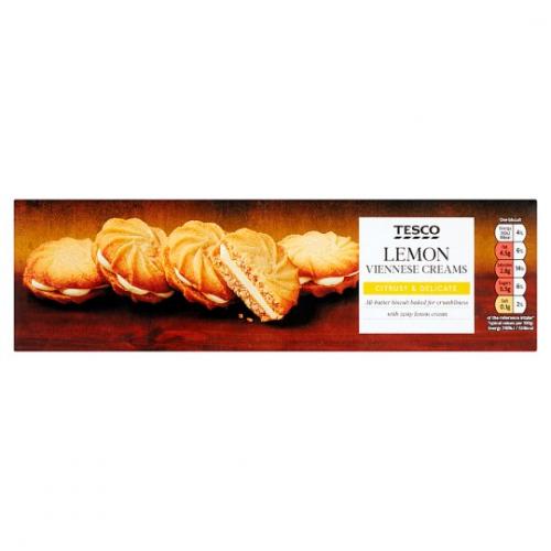 Tesco Viennese Lemon Swirl Creams Biscuits