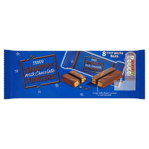 Tesco Snappy Milk Chocolate Finger Biscuit 30 x 8pk x 172G