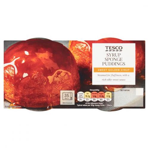 Tesco Syrup Sponge Puddings 6 x 2pk x 110G