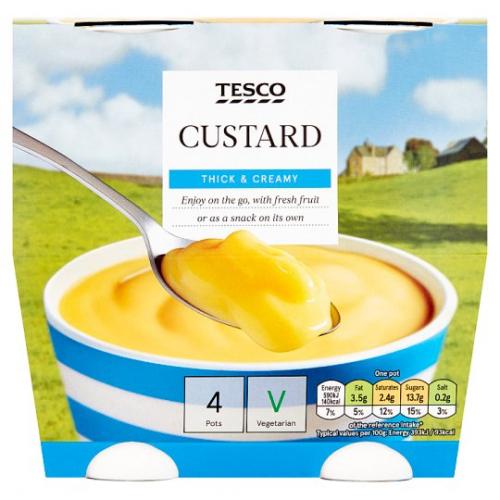 Tesco Ready To Eat Custard 4pk x