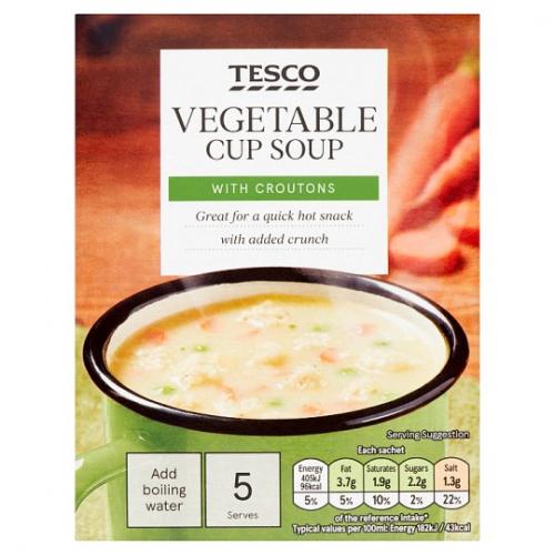 Tesco Vegetable And Croutons Soup In A Mug 7 x 5pk x 115G