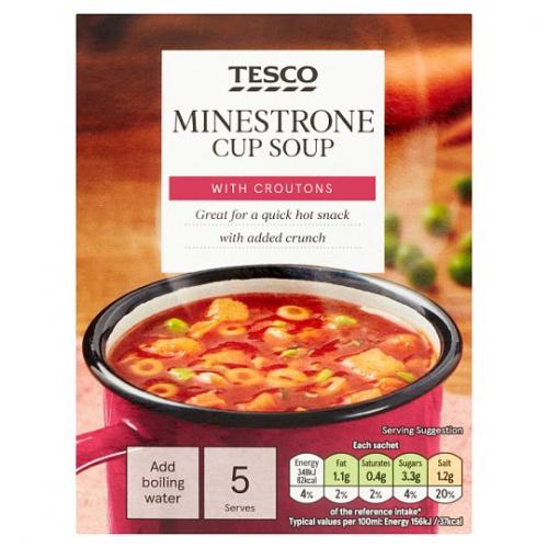 Tesco Minestrone And Croutons Soup In A Mug 7 x 5pk x 115G