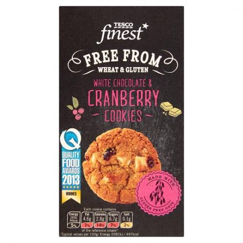 Tesco Finest Free From Chocolate And Cranberry Cookies 150G
