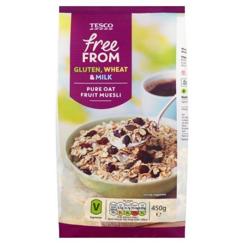 Tesco Free From Pure Oat Fruit Muesli 8 x 450G