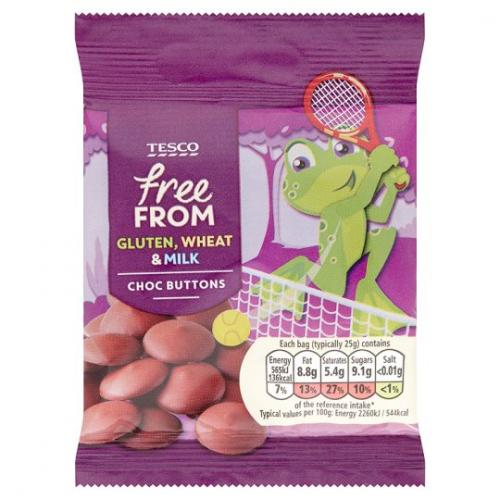 ** Tesco Free From Chocolate Buttons 14 x 25G