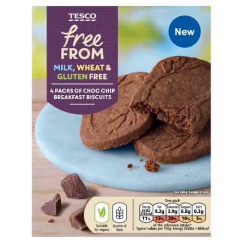 Tesco Free From Breakfast Biscuits Chocolate Chip 4 x 180G