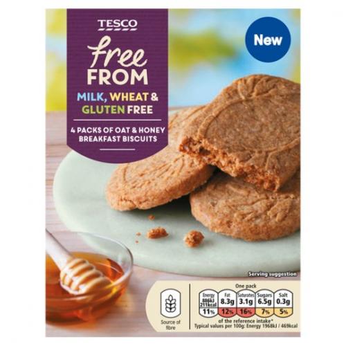 Tesco Free From Breakfast Biscuits Honey Oat