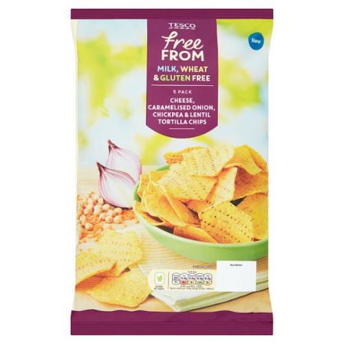 Tesco Free From Cheese And Onion Corn Chips 10 x 5pk x 20g