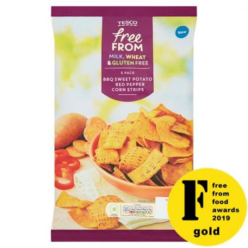 Tesco Free From Sweet Potato and Red Pepper Corn Chips 10 x 5pk x 30G
