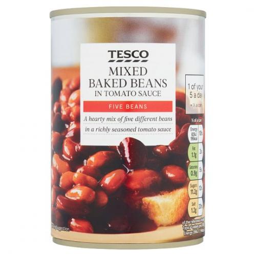 Tesco Mixed Baked Beans In Tomato Sauce