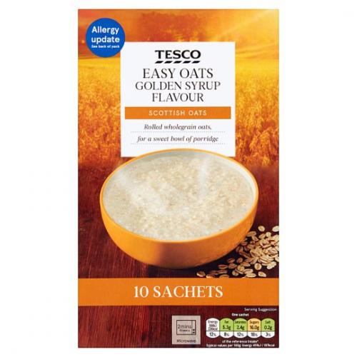 Tesco Easy Oats Golden Syrup Porridge 7 x 10pk x 39G