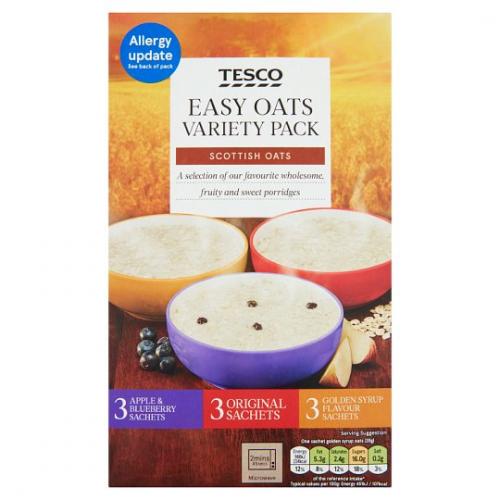 Tesco Easy Oats Variety Pack Porridge 7 x 9pk x 306G